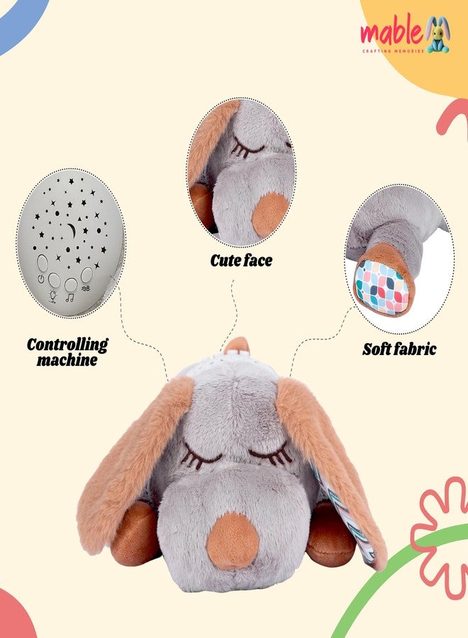 MABLE لعبة كلب مابل دريم لايت للأطفال، لعبة ناعمة للنوم مع جهاز عرض موسيقي، كلب قطيفة مهدئ للأطفال. - Image 2